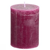 Artículo Velas de pilar lisas Velas Berry violeta 60×80mm 4 piezas