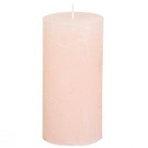 Artículo Velas de pilar velas rosa claro de color liso rosa 50×100mm 4 piezas