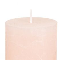 Artículo Velas de pilar, color rosa claro liso, 50 x 100 mm, juego de 4, velas de Pascua, decoración de mesa