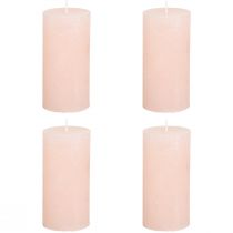 Artículo Velas de pilar, color rosa claro liso, 50 x 100 mm, juego de 4, velas de Pascua, decoración de mesa