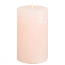 Artículo Velas de pilar de color sólido, color rosa claro, 60 x 100 mm, 4 unidades