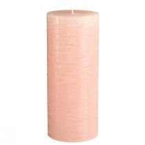 Artículo Velas de pilar velas rosa claro de color liso rosa 85×200mm 2ud