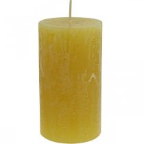 Artículo Velas de pilar Velas rústicas de colores amarillo 60/110mm 4uds