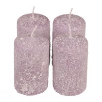 Artículo Velas de pilar velas navideñas de invierno violeta 60×100mm 4ud