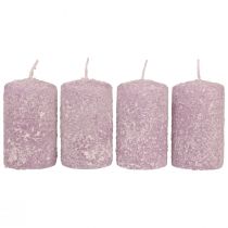 Artículo Velas de pilar velas navideñas de invierno violeta 60×100mm 4ud