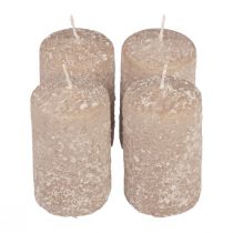 Velas de pilar velas navideñas beige 60×100mm 4ud
