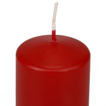 Artículo Velas de pilar rojas velas de Adviento pequeñas rojas antiguas 70/50mm 24ud