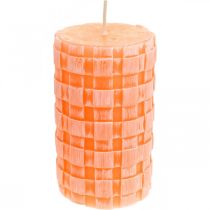 Artículo Velas rústicas, patrón de canasta de velas de pilar, velas de cera naranja 110/65 2 piezas