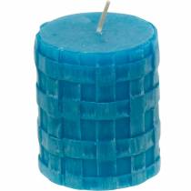 Velas de columna Rústico 80/65 vela turquesa decoración vela 2 piezas