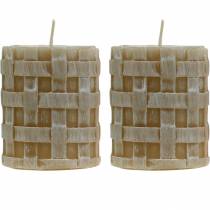 Velas de pilar rústico marrón 80/65 velas vela rústica decoración 2 piezas