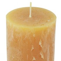 Artículo Velas de Adviento rústicas lisas amarillo 70/110mm 4 piezas