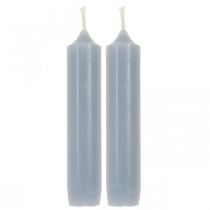 Velas de pilar azul claro, cortas, Ø2,2 cm, Al. 11 cm, 6 piezas