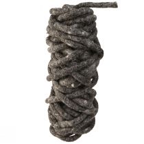 Artículo Stylo cordón de fieltro lana de oveja molida gris 10mm 15m