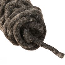 Artículo Stylo cordón de fieltro lana de oveja molida gris 10mm 15m
