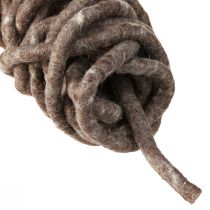 Artículo Cordón Stylo cordón de fieltro lana de oveja enrollado marrón 10mm 15m