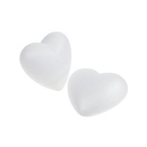 Corazón de espuma de poliestireno 5 cm arqueado pequeño 10 piezas