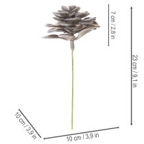 Artículo Flores artificiales de cera con forma de suculenta, decoración de 10 cm, 6 unidades.
