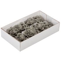 Artículo Suculenta artificial de cera, planta artificial con alambre de 8 cm, 8 unidades