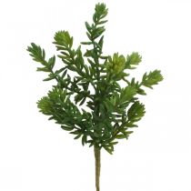 Suculenta planta verde artificial para pegar 25cm verde 2uds