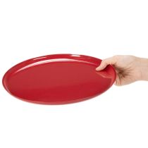 Artículo Bandeja decorativa, roja, diseño minimalista, 27 cm.