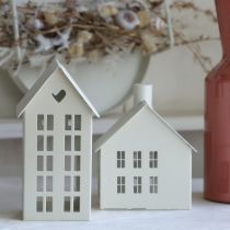 Artículo Elegantes casitas para velas de té sobre bandeja Mini faroles para decorar la mesa, 15 cm