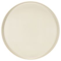 Artículo Bandeja redonda decorativa en color crema, de 30 cm, con soporte para decoración de mesa.