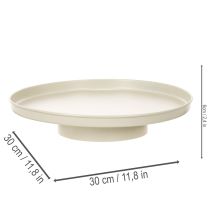 Artículo Bandeja decorativa de metal de 30 cm con platillo para decoración de plantas.