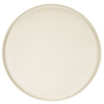 Artículo Plato redondo decorativo de color beige con una base de 40 cm de altura.