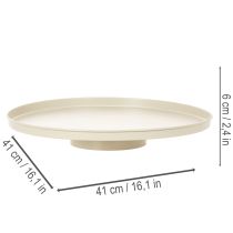 Artículo Plato decorativo de metal con forma de flor, redondo, 41 cm, para mesa.
