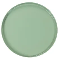 Artículo Plato decorativo redondo verde sobre soporte para mesa, 30 cm.