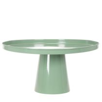 Artículo Mesa decorativa redonda de metal verde, de 40 cm de diámetro, con borde alto.