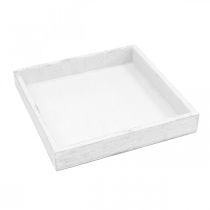 Artículo Bandeja decorativa blanca cuadrada madera vintage 19×19cm 2uds