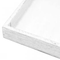 Artículo Bandeja decorativa blanca cuadrada madera vintage 19×19cm 2uds