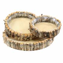 Artículo Bandeja redonda para plantar abedul natural Ø23/31/41cm juego de 3
