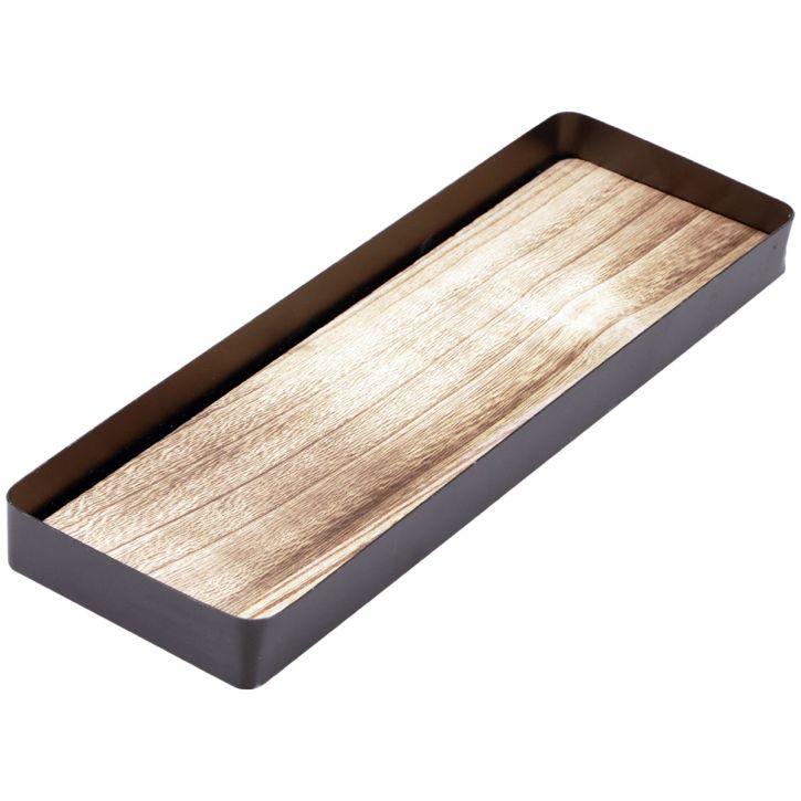 Artículo Bandeja decorativa metal madera bandeja metal base madera 40x13x3cm