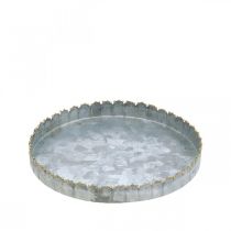 Bandeja redonda de metal, plato para velas, decoración de mesa plateado/dorado Ø15cm H2cm