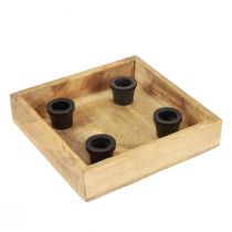 Artículo Bandeja para velas bandeja de madera portavelas de palo natural 20cm