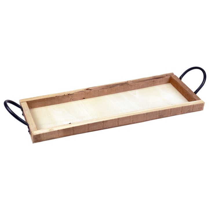 Artículo Bandeja de madera con asas, bandeja decorativa, oblonga, natural, 50×19×3cm