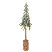 Artículo Abeto artificial, acabado escarchado, con base de madera, decoración de invierno, 60 cm.