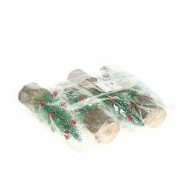 Artículo Árbol de navidad verde nevado Ø6cm H20cm 4pcs