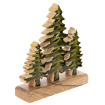 Artículo Adorno de árbol de Navidad sobre una base de madera para mesa y estante, 20 cm.