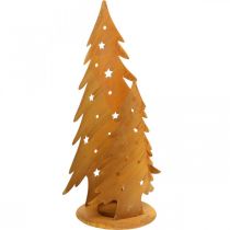 Artículo Linterna árboles de Navidad, decoración de metal patinado, Navidad AL46cm AN25,5cm