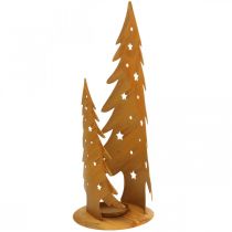 Artículo Linterna árboles de Navidad, decoración de metal patinado, Navidad AL46cm AN25,5cm