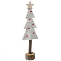 Artículo Decoración para árbol de Navidad fieltro estrella corazón beige rojo Al. 21 cm 4 piezas