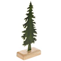 Artículo Árbol de Navidad decorativo sobre soporte de madera, 26 cm.