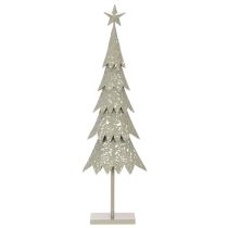 Artículo Árbol de Navidad decorativo sobre soporte con estrella, decoración festiva para mesa, 74 cm.