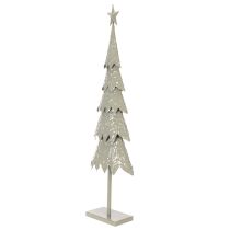 Artículo Árbol de Navidad decorativo sobre soporte con estrella, decoración festiva para mesa, 74 cm.