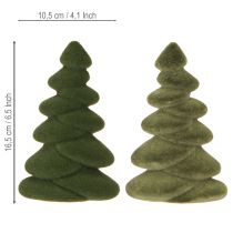 Artículo Mini Árboles de Navidad artificiales flocados Verde 16,5cm 4pzs