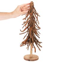 Artículo Árbol de Navidad hecho de ramas de sauce sobre una base de madera, 48 cm.