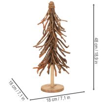 Artículo Árbol de Navidad hecho de ramas de sauce sobre una base de madera, 48 cm.